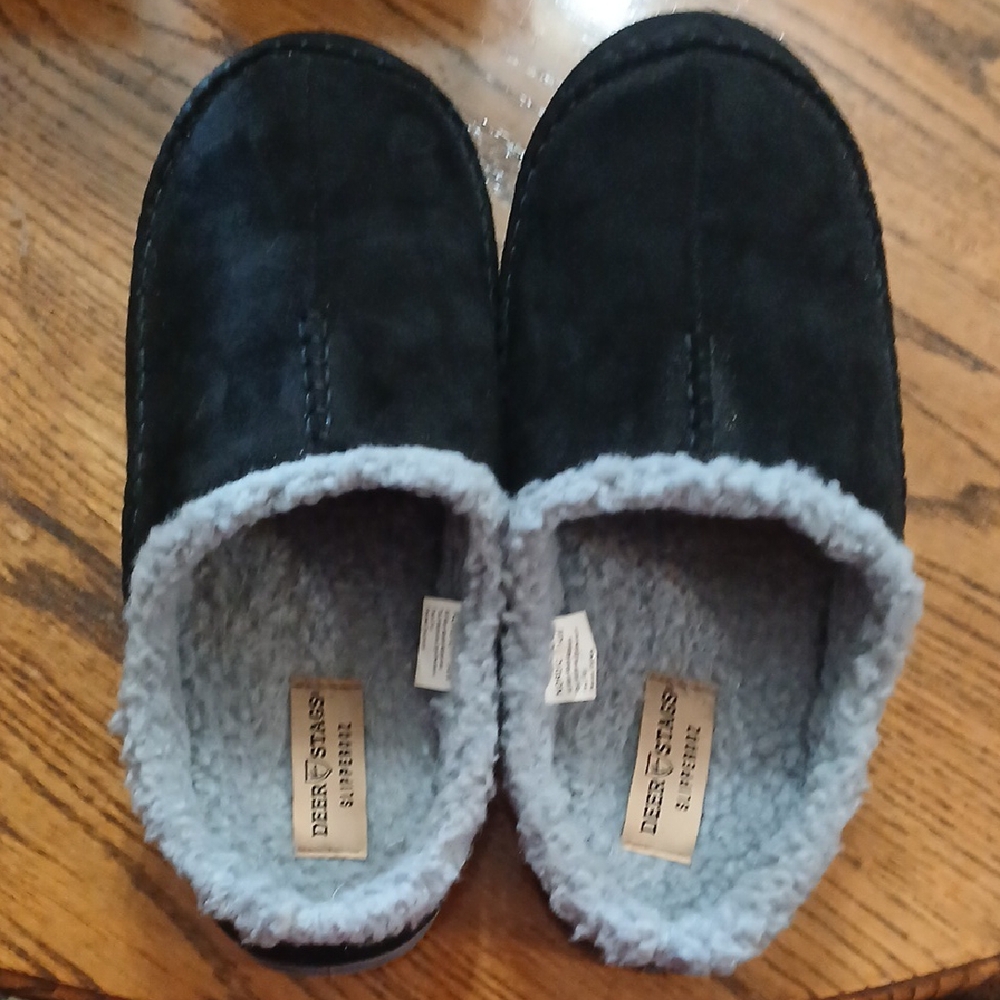 Deer Stags Men's Black Loafers with Gray Lining